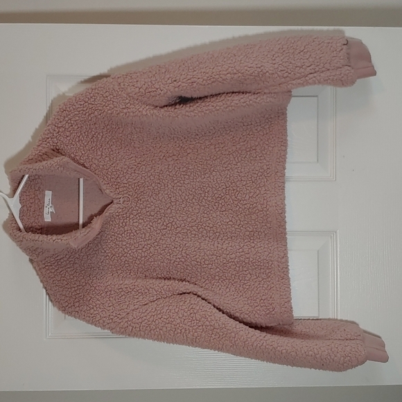 Love Tree Fuzzy Pink Cropped Sweatshirt size M - Picture 1 of 5